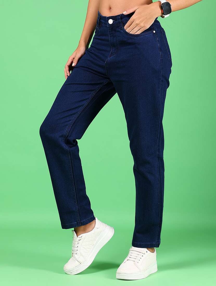 women solid mid rise straight fit jean - 21881843 - Standard Image - 1