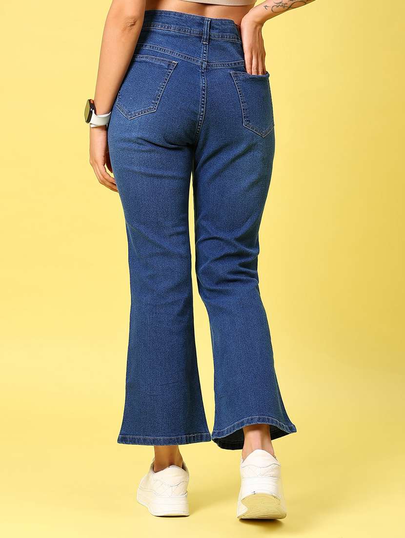women solid mid rise bootcut jean - 21881849 -  Standard Image - 4