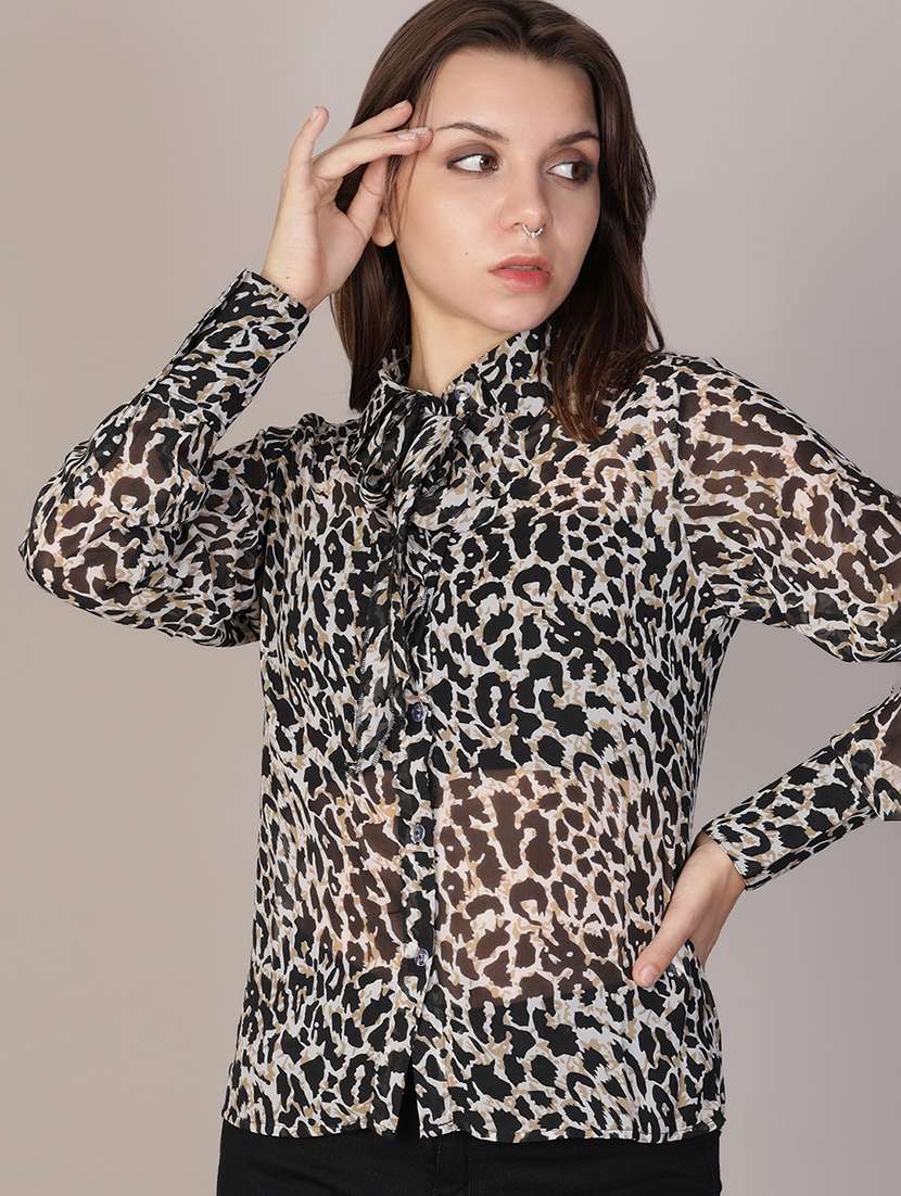 women animal printed long sleeve regular fit shirt - 21881850 -  Standard Image - 1