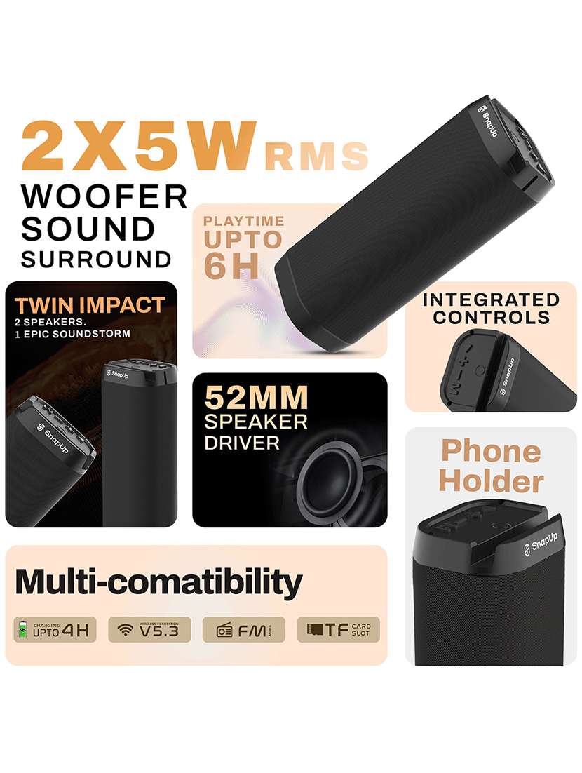 snapup groove max portable bluetooth speaker (jet black) - 21882694 -  Standard Image - 1