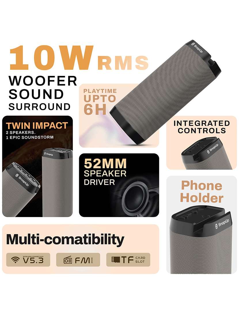 snapup groove max portable bluetooth speaker (space grey) - 21882696 -  Standard Image - 1