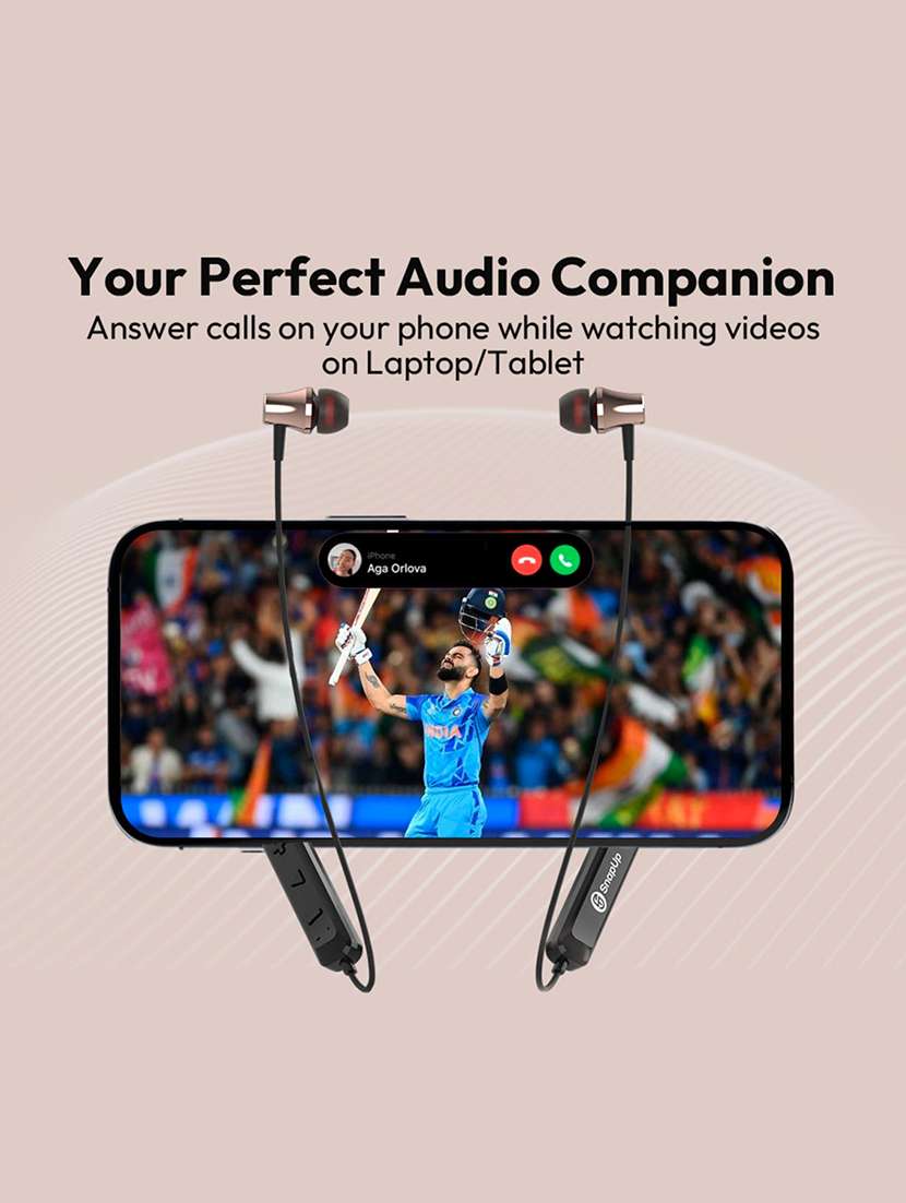 snapup musique b313 bluetooth wireless neckband (metallic black) - 21882701 -  Standard Image - 4