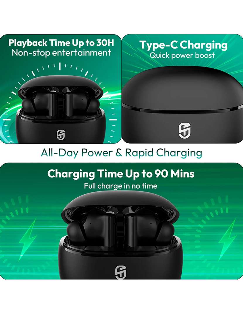 snapup snapods s511 ion true wireless in-ear earbuds (deep black) - 21882711 -  Standard Image - 1