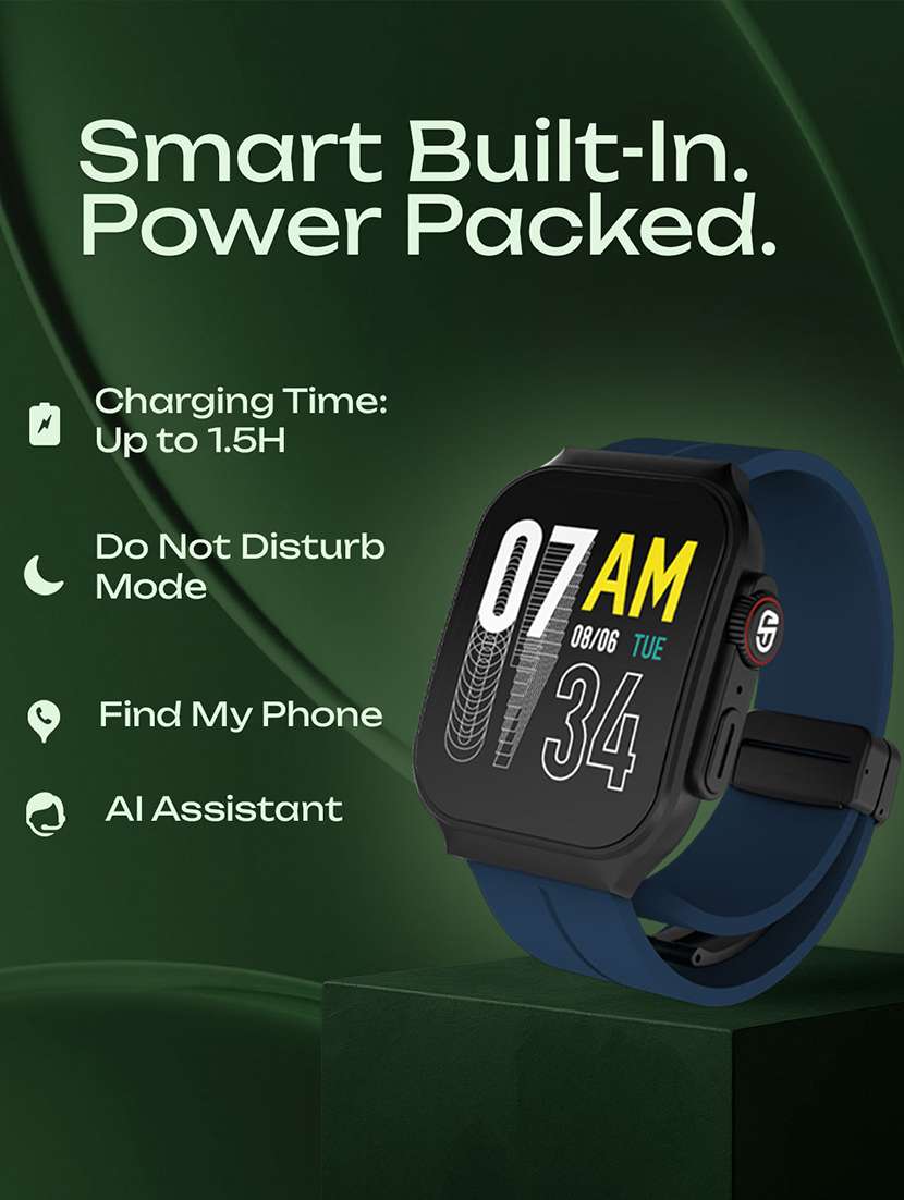 snapup arc x bluetooth calling curved amoled smartwatch (black blue) - 21882720 -  Standard Image - 4