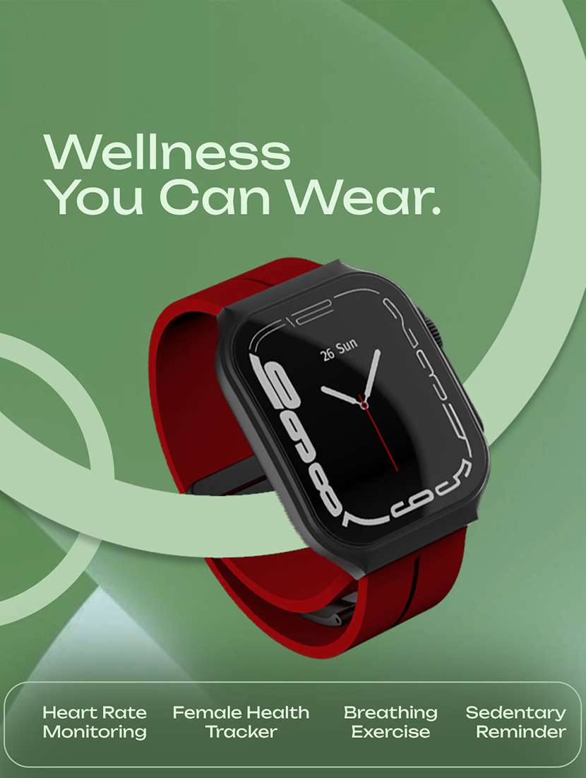 snapup arc x bluetooth calling curved amoled smartwatch (black red) - 21882721 -  Standard Image - 4