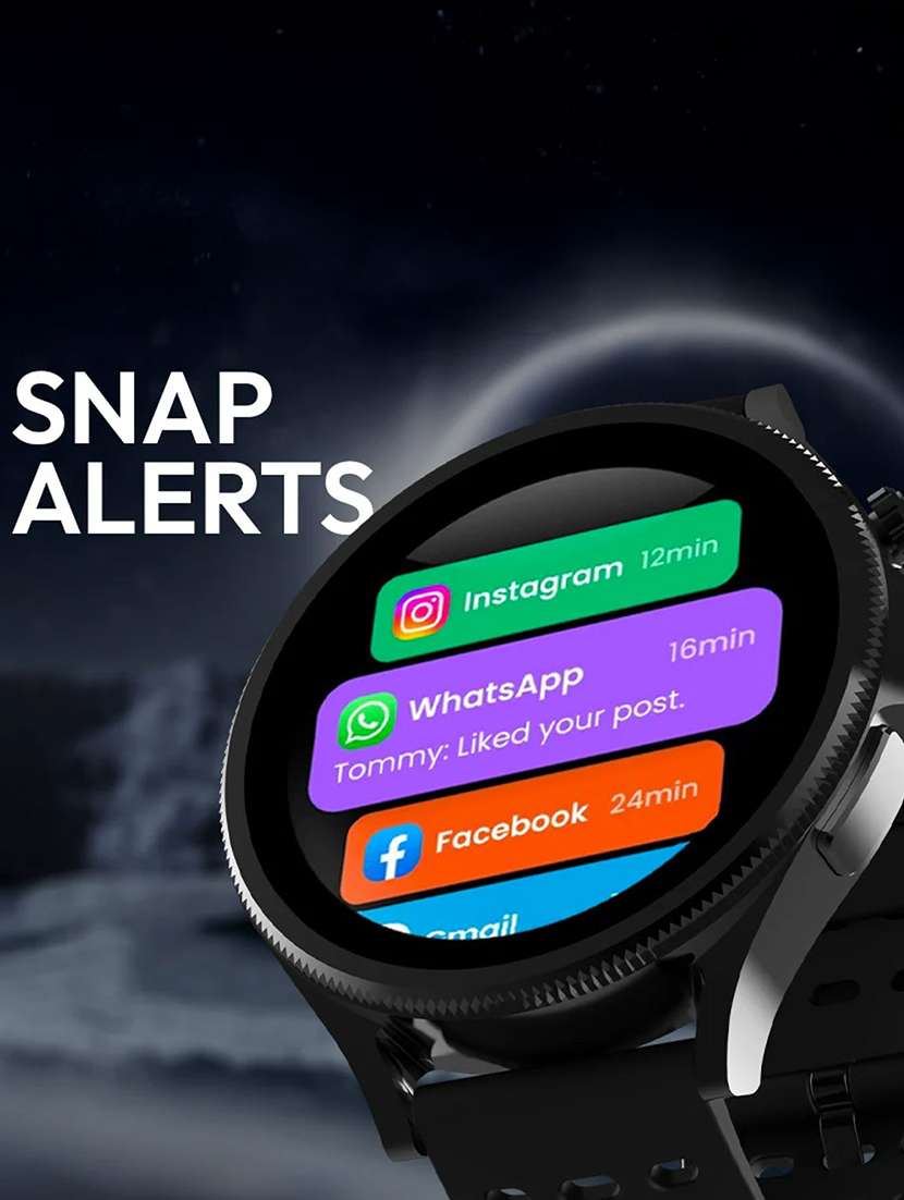 snapup luna x bluetooth calling super amoled round smart watch (electric black) - 21882722 -  Standard Image - 6