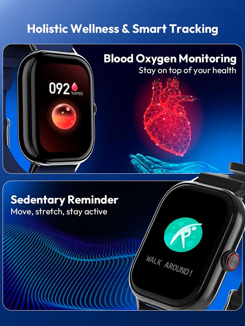 snapup horizon go bluetooth calling smartwatch (jet black) - 21882726 -  Standard Image - 6