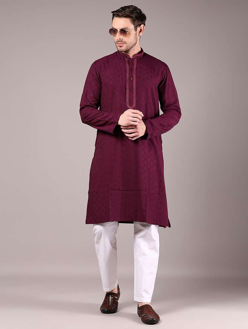 men long sleeve kurta and pyjama set - 21885304 -  Standard Image - 1