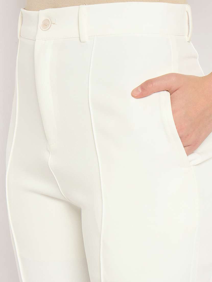women solid high rise cigarette pants  - 21887805 -  Standard Image - 4
