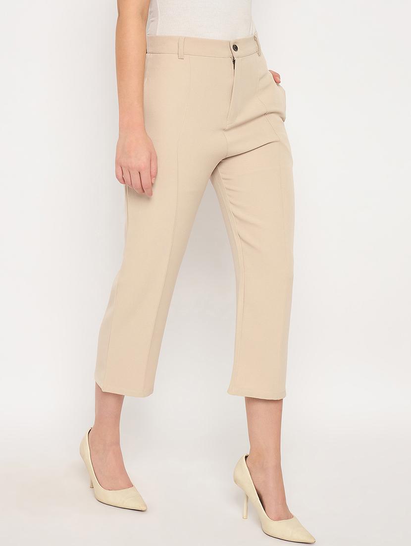 women solid high rise cigarette pants  - 21887806 -  Standard Image - 1