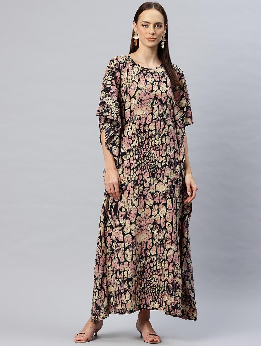 women printed relaxed fir kaftan dress - 21887814 - Standard Image - 1