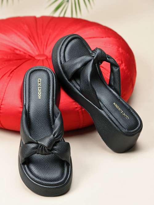 women black slip on wedge - 21887821 - Standard Image - 0