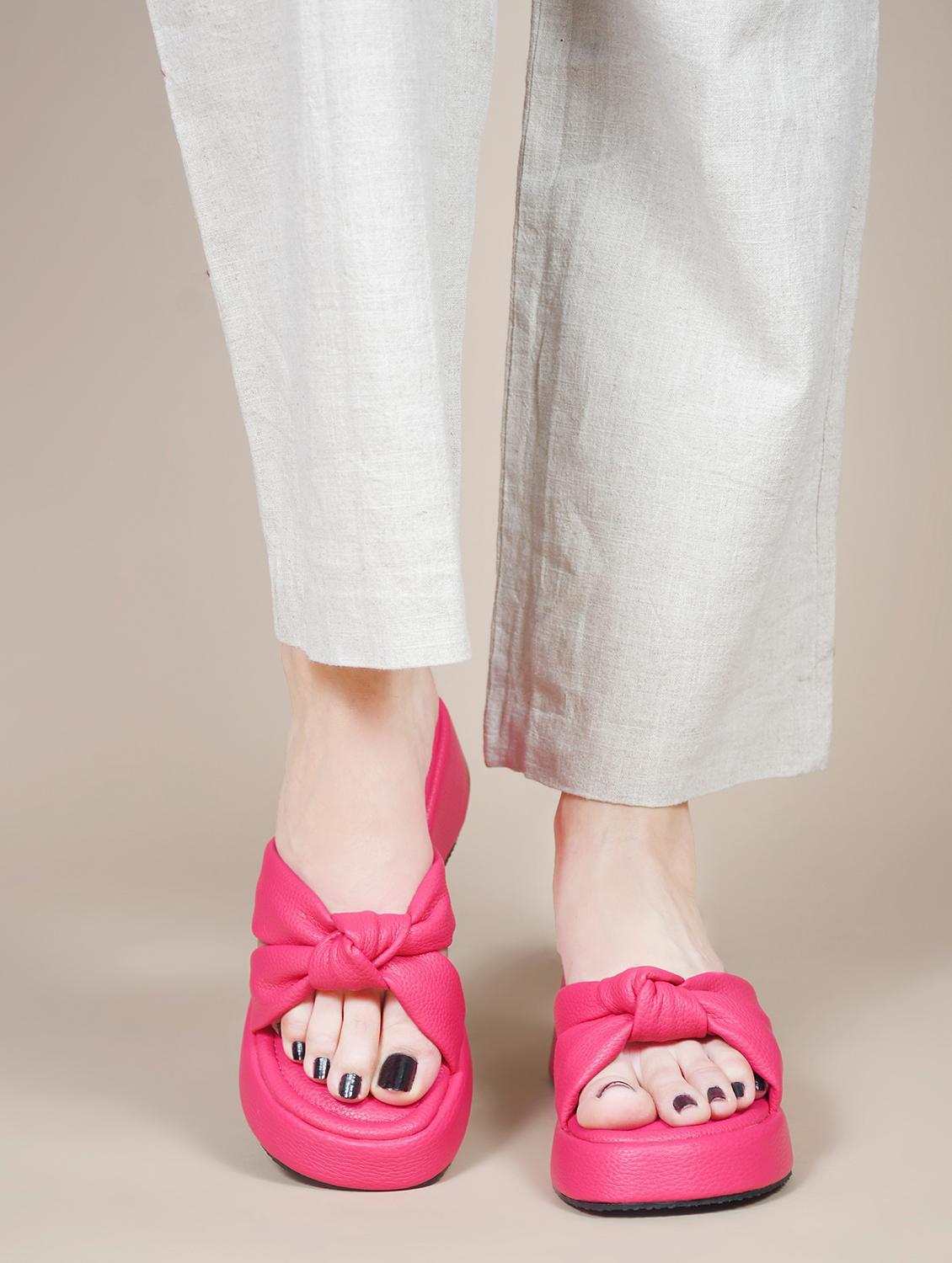 women pink slip on wedge - 21887822 - Standard Image - 4