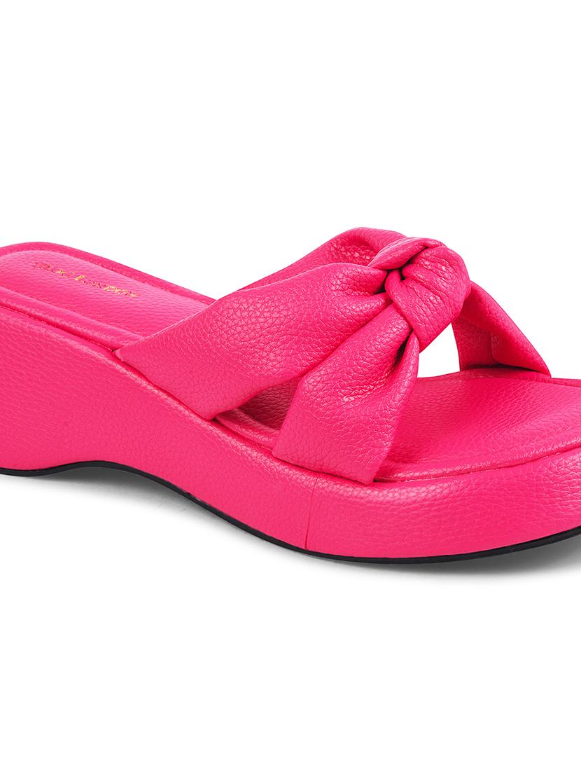 women pink slip on wedge - 21887822 - Standard Image - 6