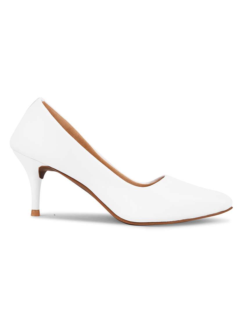 Women White Slip On Pump