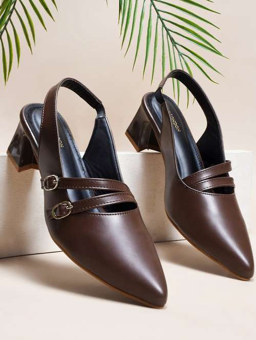 women brown back strap sandal - 21887831 -  Standard Image - 0