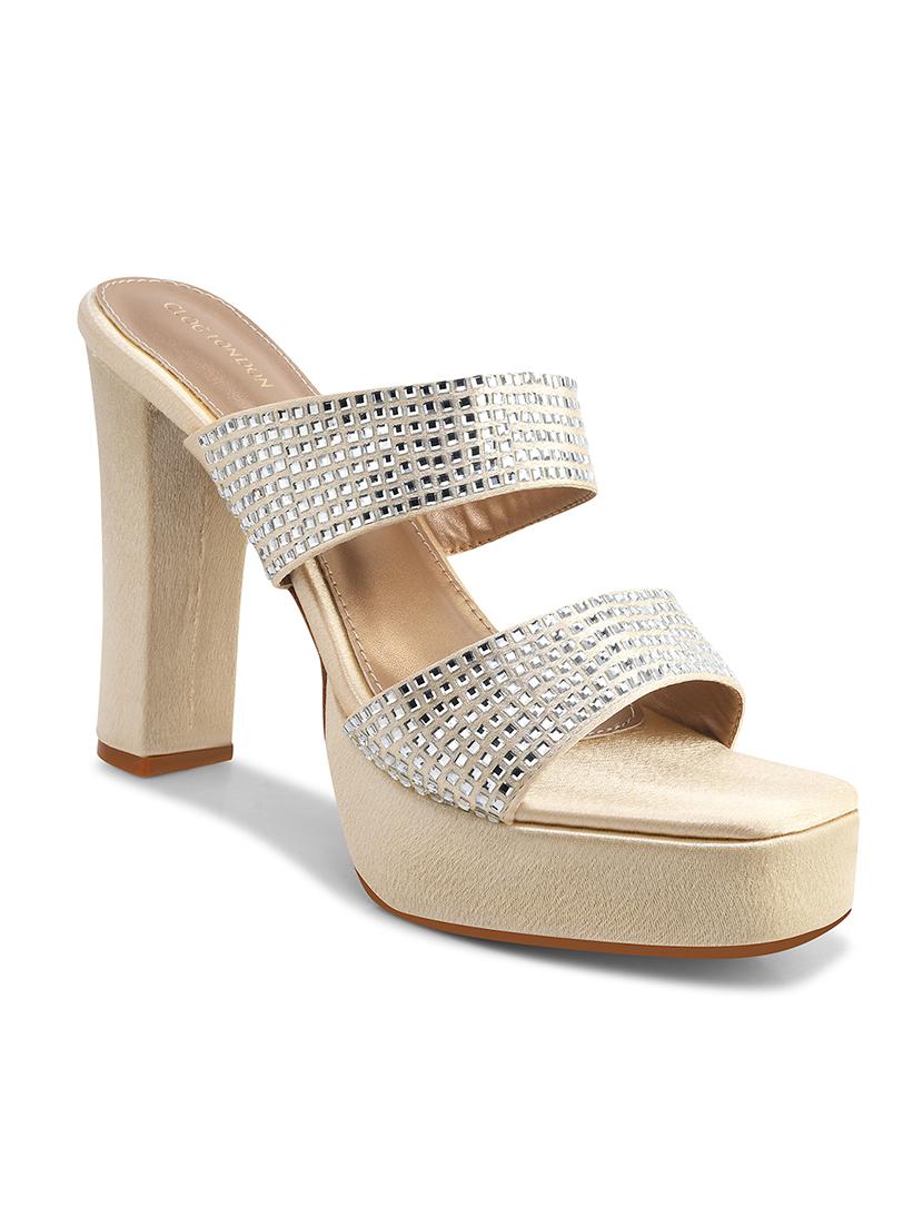 women gold slip on sandal - 21887833 - Standard Image - 1