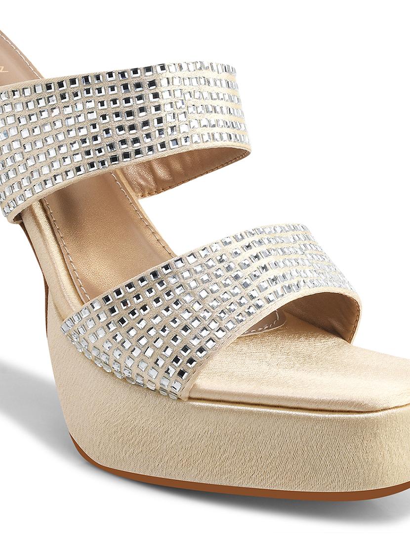 women gold slip on sandal - 21887833 - Standard Image - 6