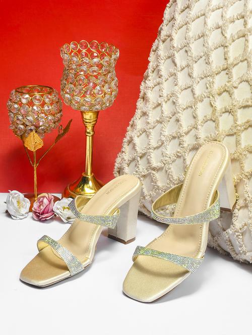 women gold slip on sandal - 21887836 - Standard Image - 0