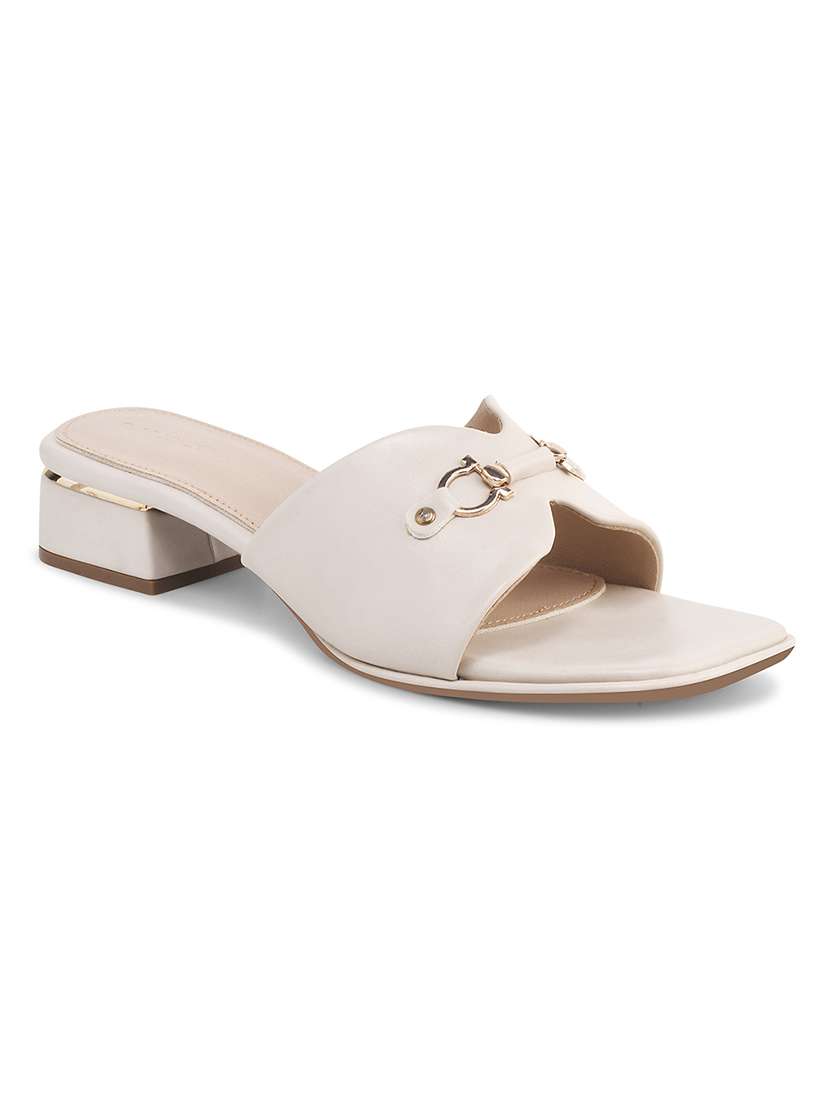 women cream slip on sandal - 21887838 -  Standard Image - 1