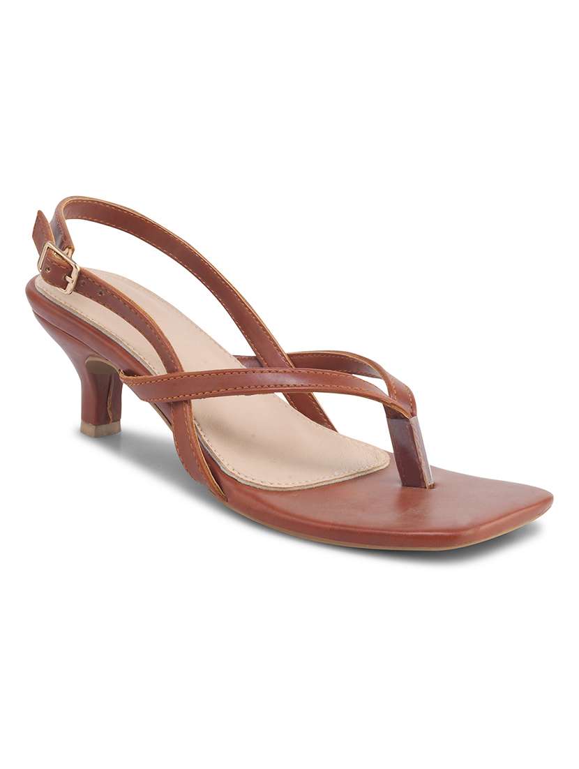 women brown back strap sandal - 21887846 -  Standard Image - 1