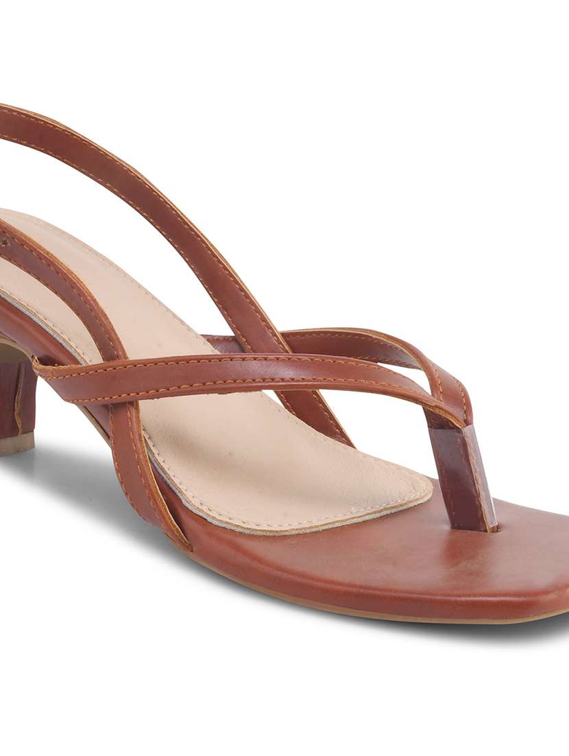 women brown back strap sandal - 21887846 -  Standard Image - 6