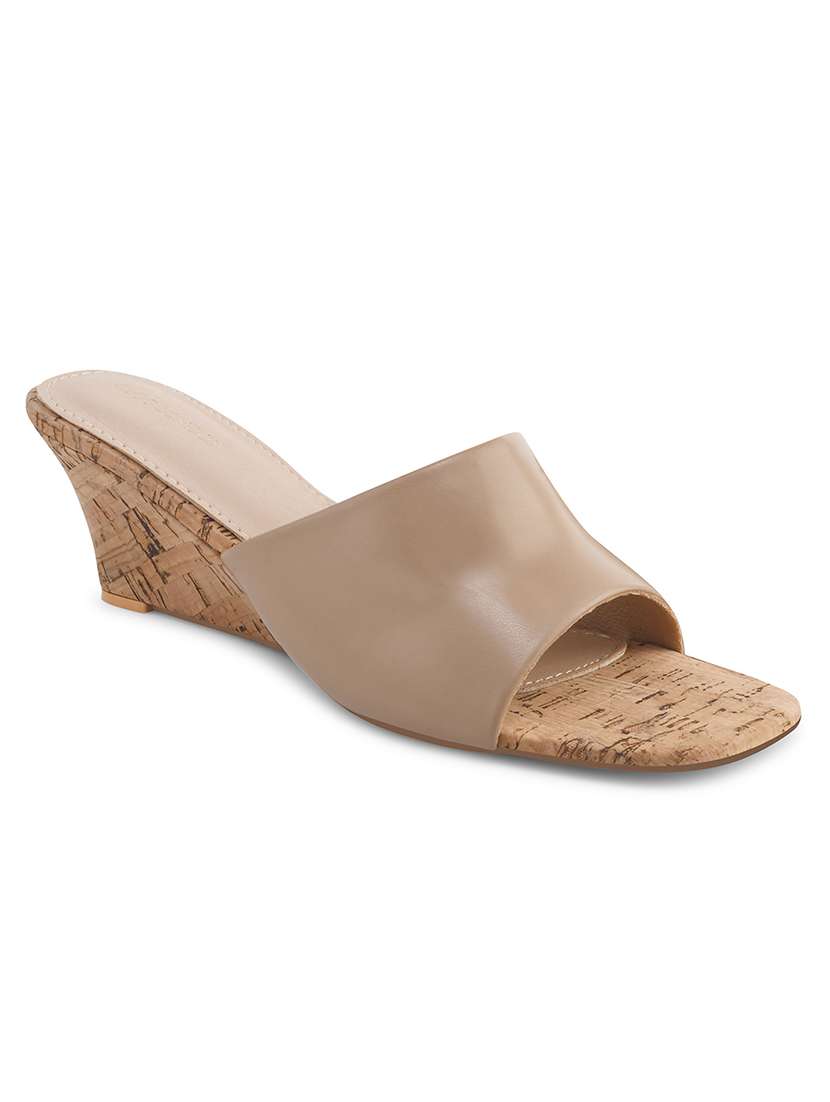 women beige slip on wedge - 21887848 -  Standard Image - 1