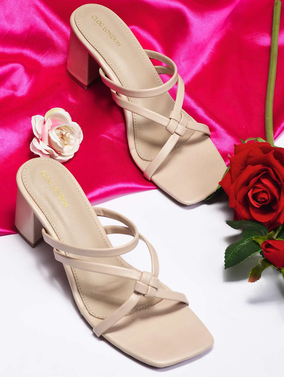 women beige slip on sandal