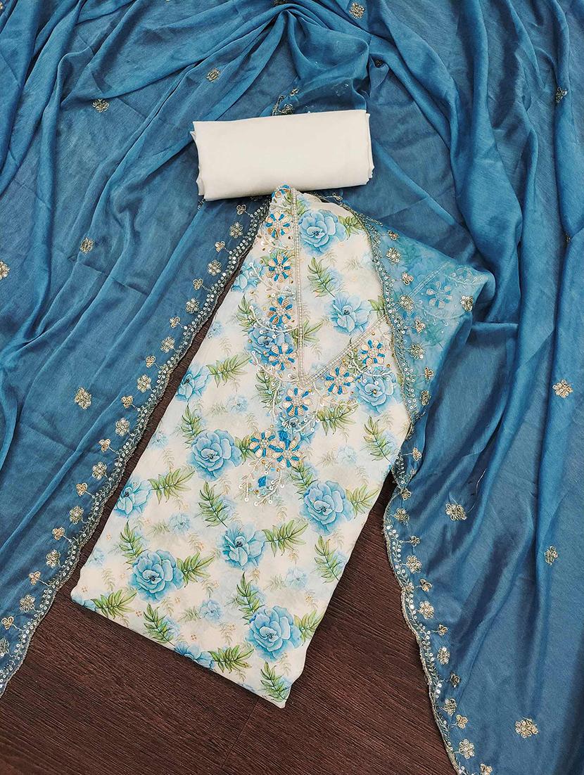 women embroidered unstitched suit set - 21887883 - Standard Image - 1