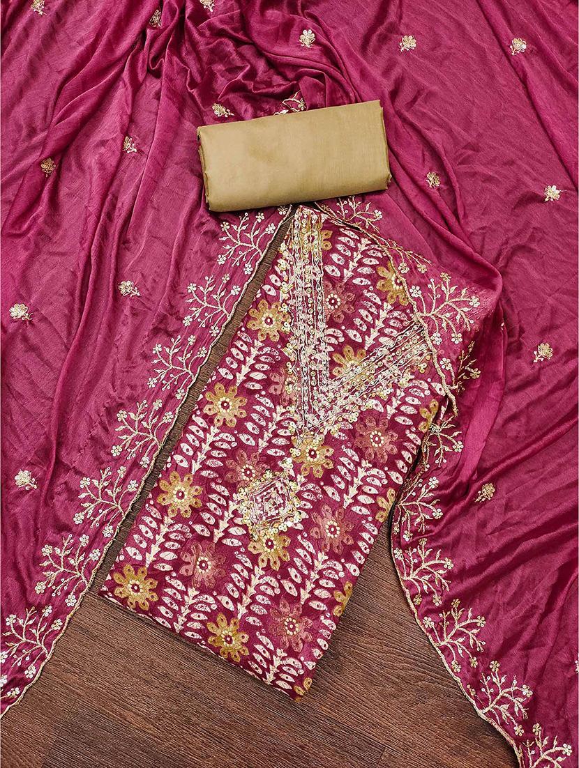 women embroidered unstitched suit set - 21887889 - Standard Image - 1