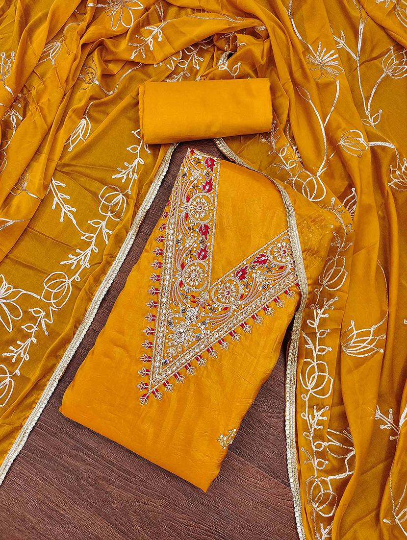 women embroidered unstitched suit set - 21887907 - Standard Image - 1