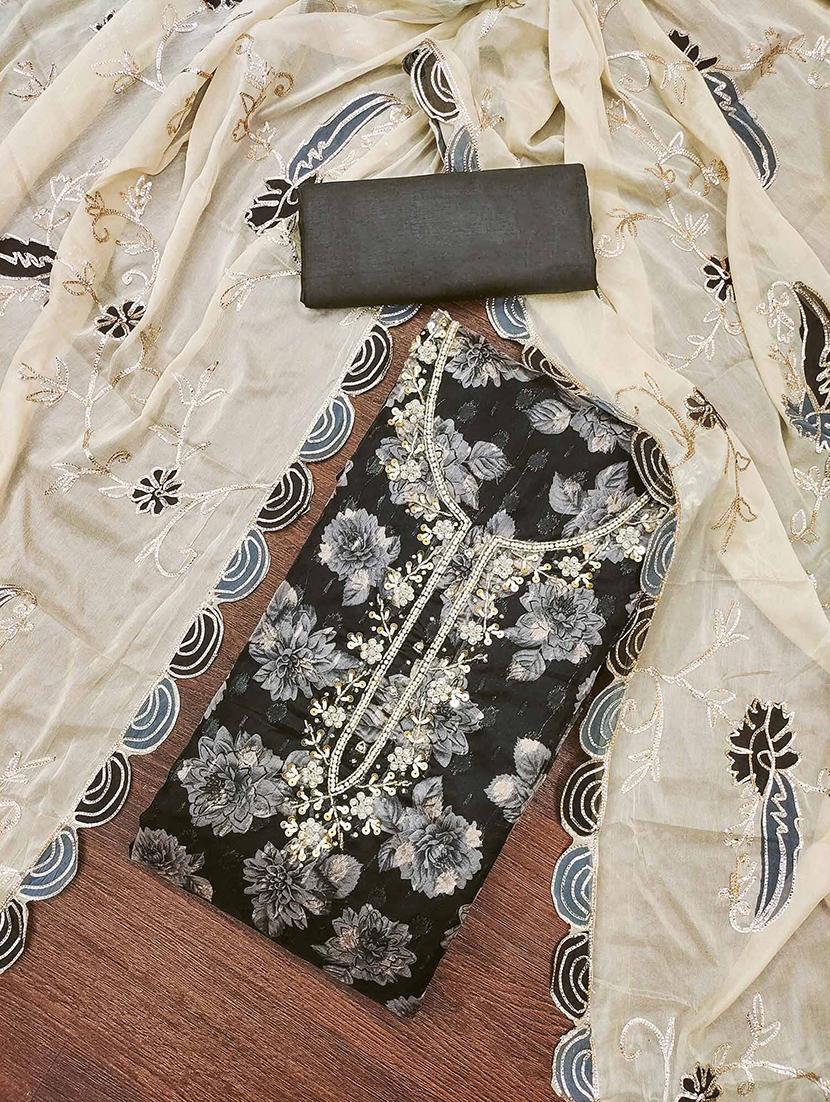 women embroidered unstitched suit set - 21887911 -  Standard Image - 1