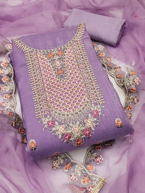 women embroidered unstitched suit set - 21887922 -  Standard Image - 0
