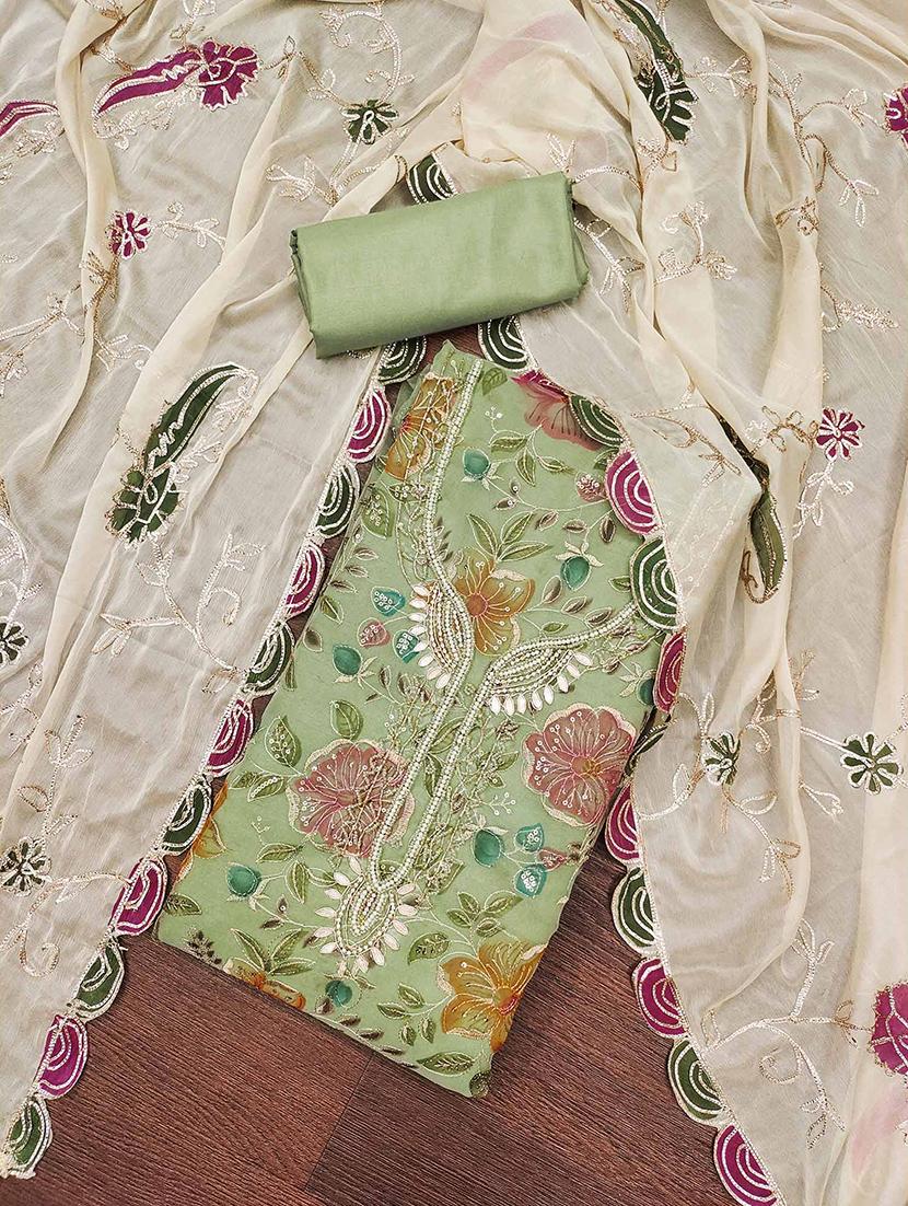 women embroidered unstitched suit set - 21887933 - Standard Image - 1