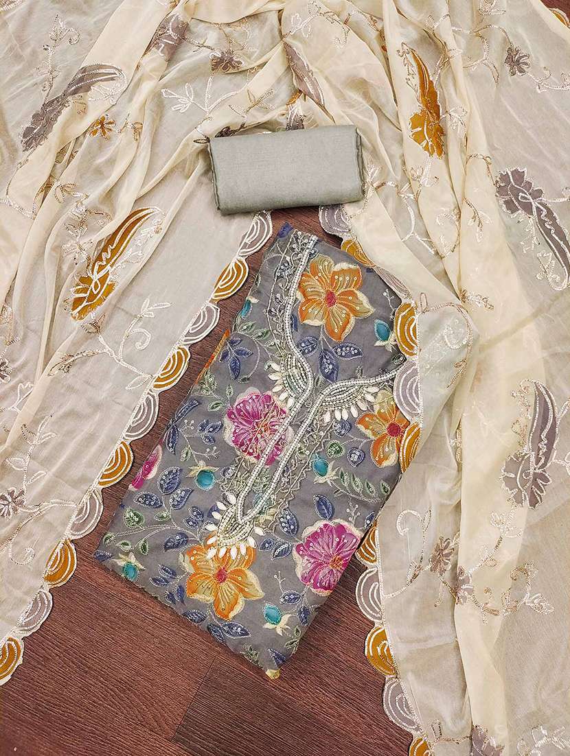 women embroidered unstitched suit set - 21887934 -  Standard Image - 1