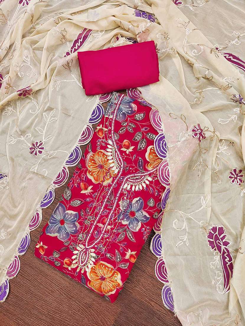 women embroidered unstitched suit set - 21887936 -  Standard Image - 1