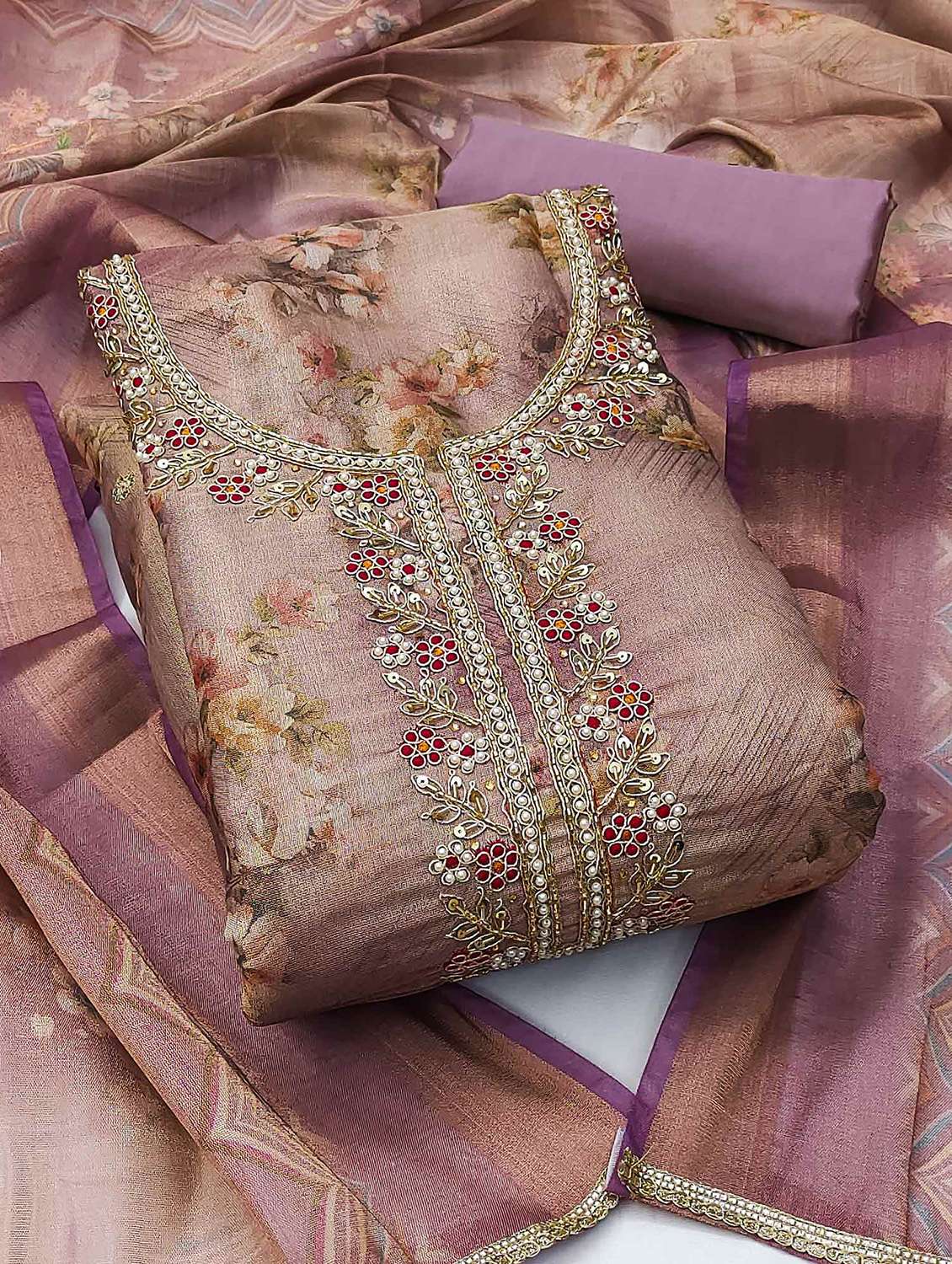 women embroidered unstitched suit set - 21887941 -  Zoom Image - 0