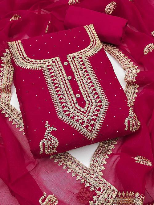 women embroidered unstitched suit set - 21887961 -  Standard Image - 0
