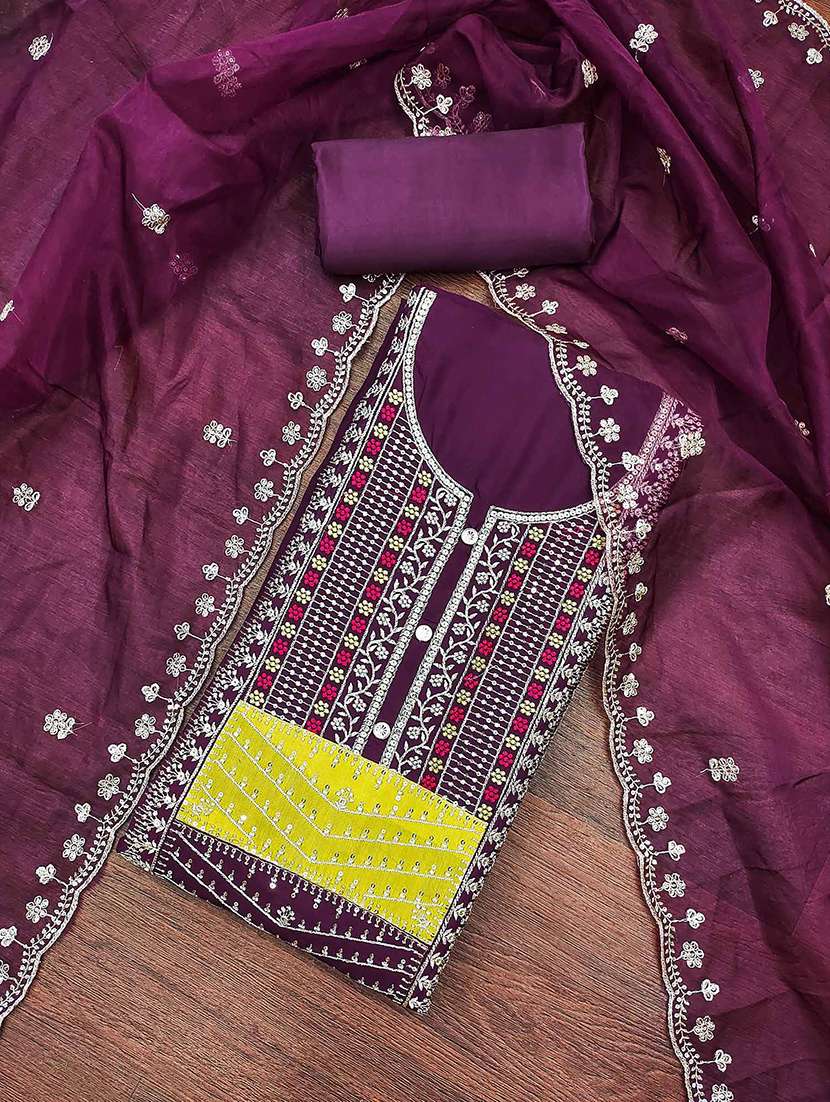 women embroidered unstitched suit set - 21887983 -  Standard Image - 1