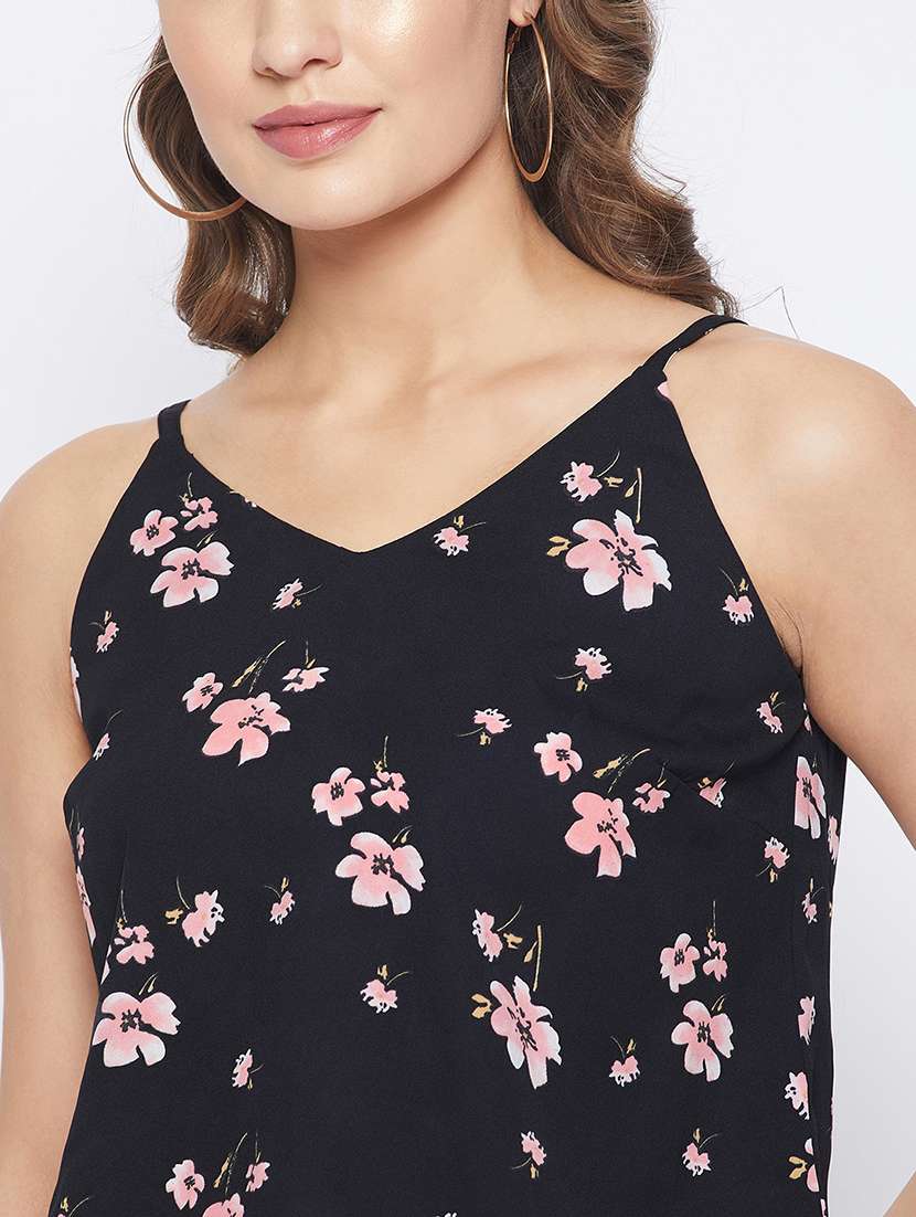 women floral print shoulder strap top - 21888292 -  Standard Image - 4