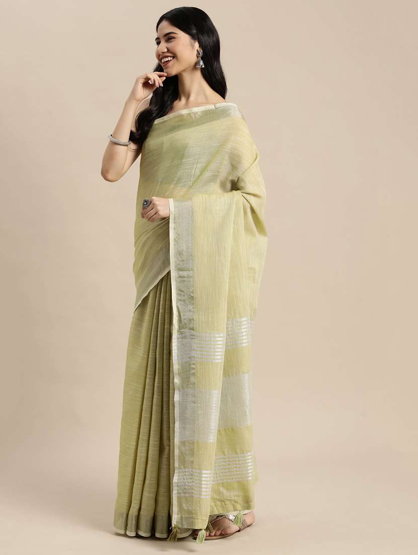 women solid casual wear saree with blouse - 21888315 -  Standard Image - 1