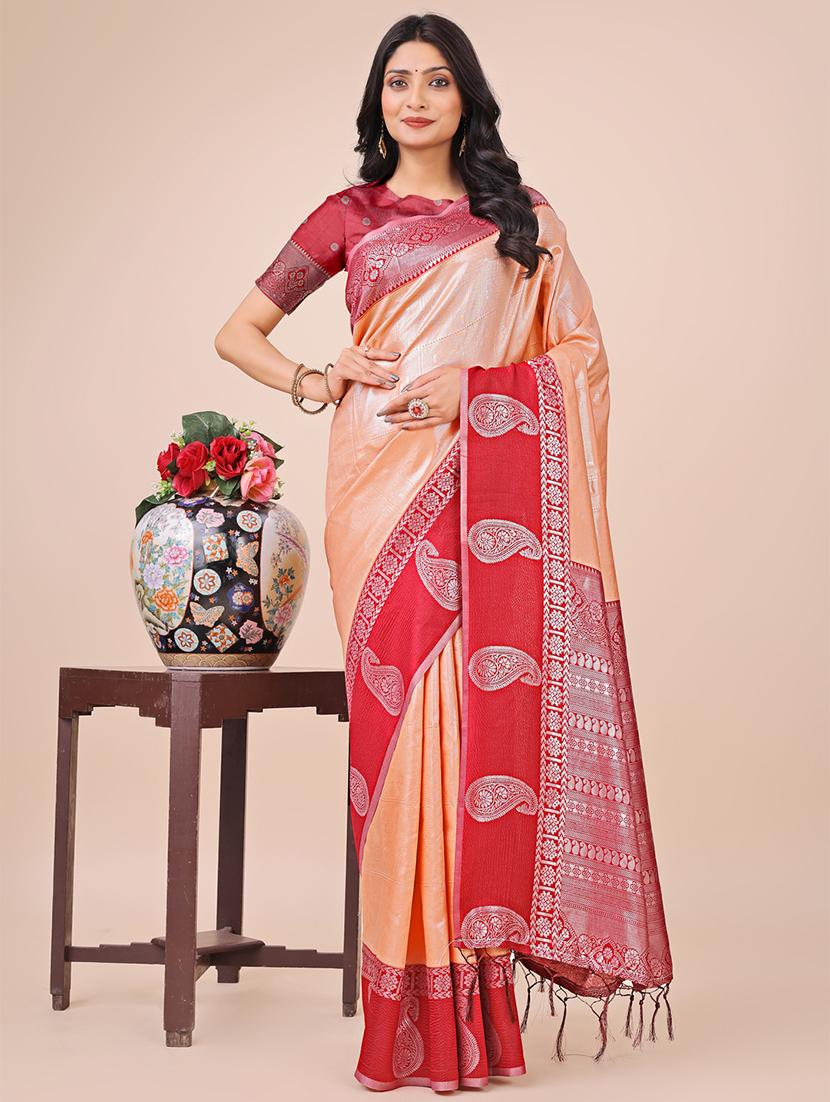 women solid with bordered saree with blouse - 21888332 -  Zoom Image - 0