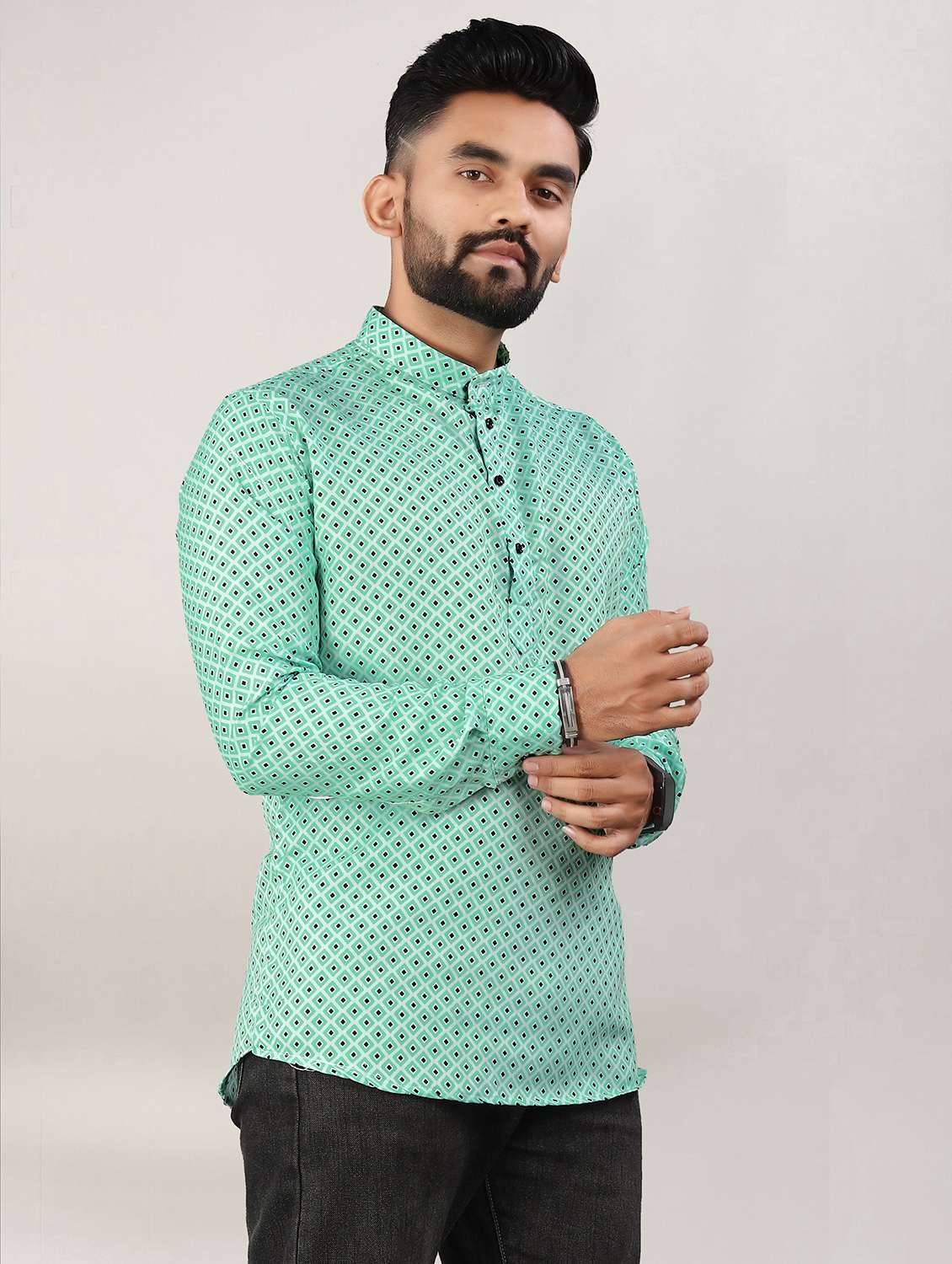 men printed long sleeve regular fit casual shirt - 21888367 -  Standard Image - 1