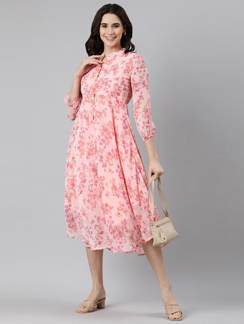 women floral printed fit & flare dress - 21899069 -  Standard Image - 0