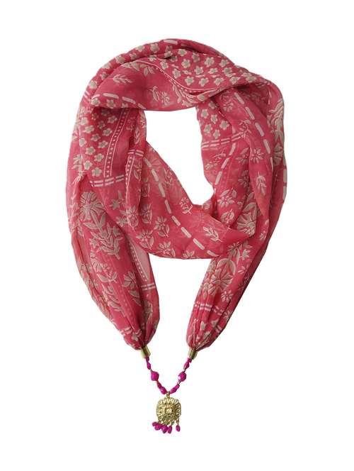 women pink printed scarf - 21899110 -  Standard Image - 0