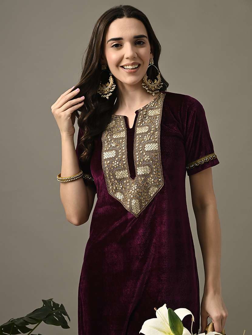 women lace detailed kurta and pant set - 21899125 -  Standard Image - 4