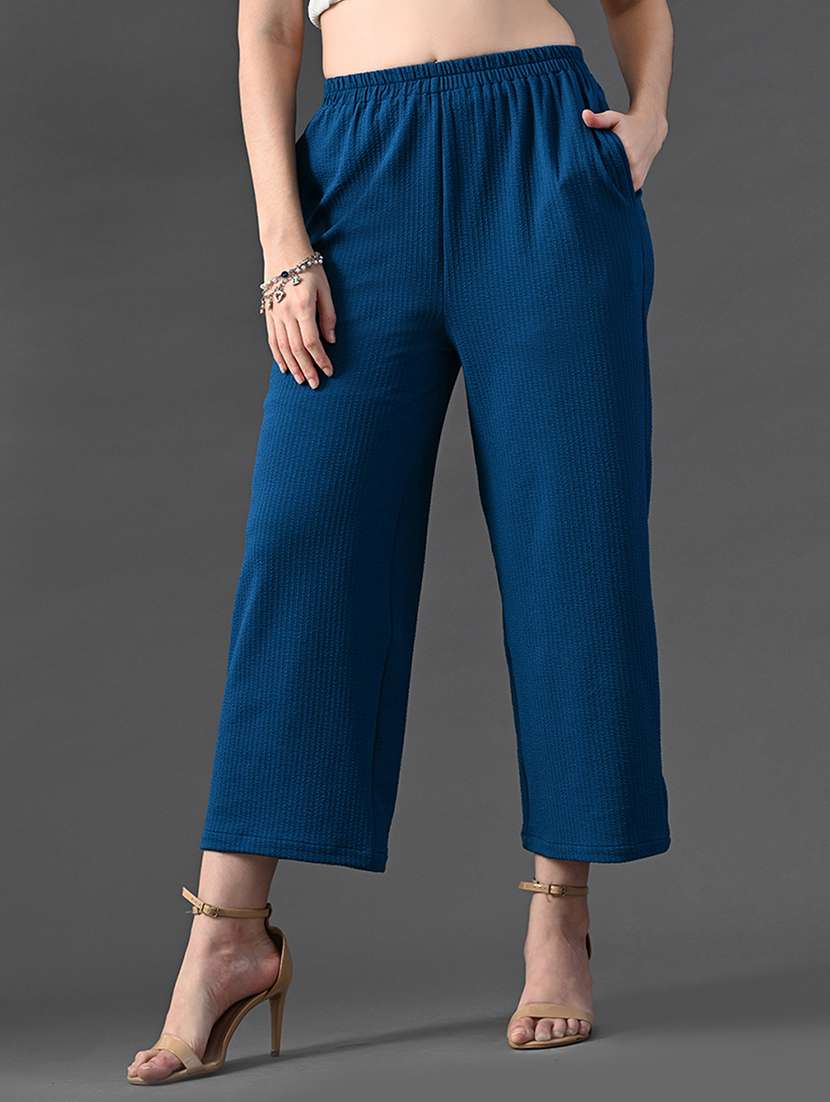 women solid high rise culottes