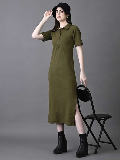 women solid collared sheath dress - 21899164 - Standard Image - 0