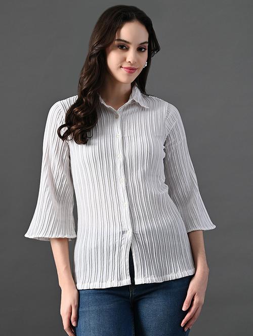 women solid colllared regular fit shirt - 21899181 -  Standard Image - 0