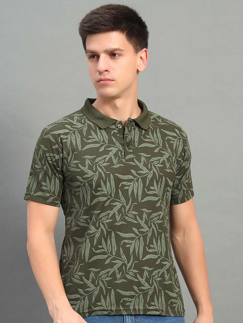 men printed short sleeve regular fit polo t-shirt - 21899241 -  Standard Image - 1
